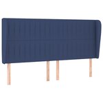 vidaXL Tête de lit avec oreilles Bleu 203x23x118/128 cm Tissu