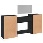 vidaXL Ensemble de coiffeuse 4 Pièces noir bois d'ingénierie
