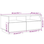 vidaXL Table basse avec lumières LED gris béton 90x49x40 cm