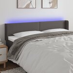 vidaXL Tête de lit à LED Gris 183x16x78/88 cm Similicuir