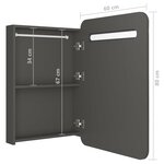 vidaXL Armoire de salle de bain à miroir LED anthracite 60x11x80 cm
