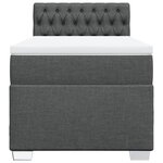 vidaXL Sommier à lattes de lit et matelas Gris foncé 90x190 cm Tissu