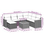 vidaXL Salon de jardin 8 Pièces avec coussins gris résine tressée
