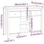 vidaXL Buffet 100x35x74 5 cm Bois massif de pin