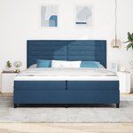 vidaXL Lit à ressorts avec matelas & LED bleu 200x200 cm tissu