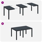 vidaXL Ensemble de Repas de Jardin de 5 Pièces avec Coussins Anthracite en Poly Rattan