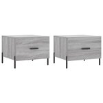 vidaXL Tables basses 2 Pièces sonoma gris 50x50x40 cm bois d'ingénierie