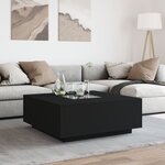 vidaXL Table basse avec LED infini noir 100x100x40 cm