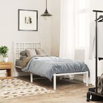 vidaXL Cadre de lit métal sans matelas avec tête de lit blanc 80x200cm