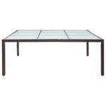 vidaXL Table à manger de jardin Marron 200x200x74 cm Résine tressée