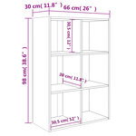 vidaXL Bibliothèque/Buffet Chêne fumé 66x30x98 cm Bois d'ingénierie