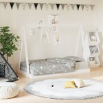 vidaXL Cadre de lit pour enfant blanc 80x160 cm bois de pin massif