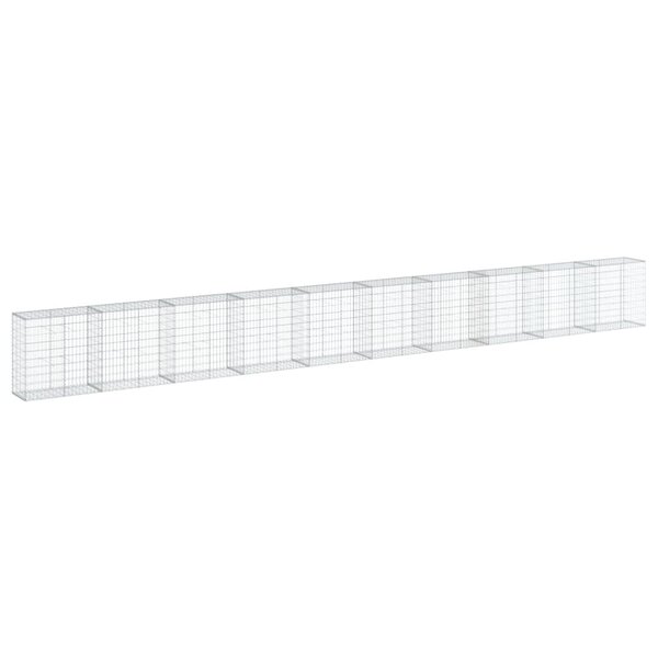 vidaXL Panier gabion avec couvercle 1000x50x100 cm fer galvanisé