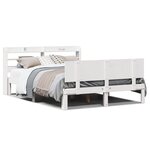 vidaXL Cadre de lit avec tête de lit blanc 140x200 cm bois pin massif