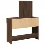 vidaXL Coiffeuse avec LED chêne marron 100x40x130 cm