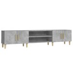 vidaXL Meuble TV gris béton 180x31 5x40 cm bois d'ingénierie