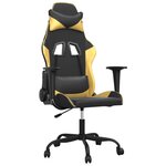 vidaXL Chaise de jeu de massage Noir et doré Similicuir