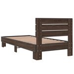 vidaXL Cadre de lit chêne marron 100x200 cm bois d'ingénierie et métal