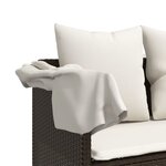 vidaXL Chaise longue avec auvent et coussins marron résine tressée