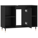 vidaXL Armoire de salle de bain noir 80x33x60 cm bois d'ingénierie