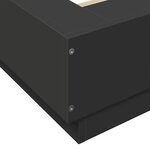 vidaXL Cadre de lit avec lumières LED noir 150x200cm bois d'ingénierie