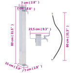 vidaXL Colonne à eau de jardin 80 cm acier inoxydable carré