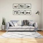 vidaXL Tapis shaggy à poils longs moderne crème et noir 160x160 cm