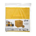 Boîte de rangement/tiroir pour meuble en tissu  31x31 cm - Velours - Jaune