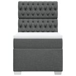 vidaXL Sommier à lattes de lit avec matelas Gris foncé 90x200 cm Tissu