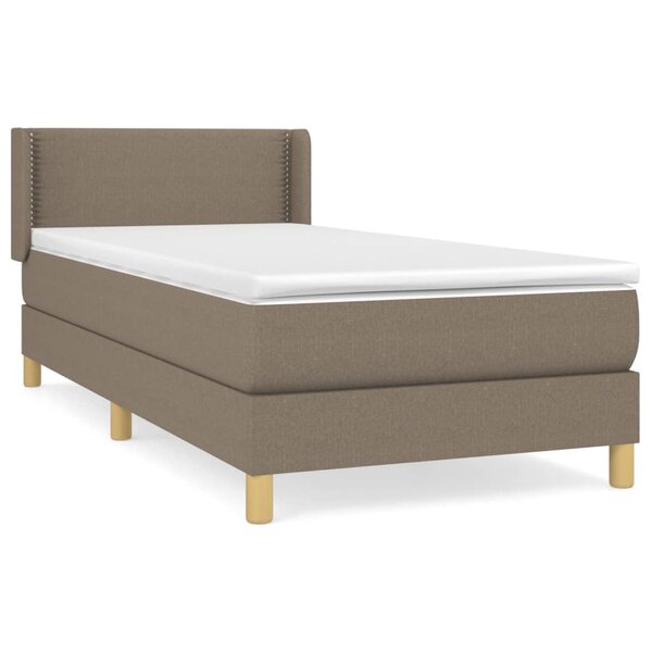 vidaXL Sommier à lattes de lit avec matelas Taupe 90x190 cm Tissu