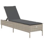 vidaXL Chaises longues avec coussins lot de 2 gris résine tressée