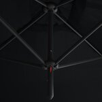 vidaXL Parasol double avec mât en acier Noir 600x300 cm