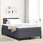 vidaXL Lit à Sommier avec Matelas & LED Gris Foncé 120x200 cm Tissu CORDUROY