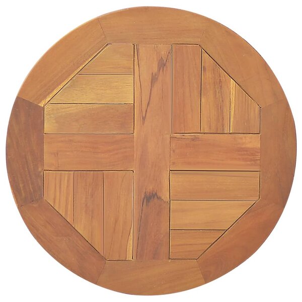 vidaXL Dessus de table Bois de teck solide Rond 2 5 cm 40 cm