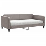 vidaXL Lit de jour avec matelas taupe 100x200 cm tissu