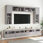 vidaXL Meubles TV muraux et lumières LED 2Pièces sonoma gris 60x30x40 cm