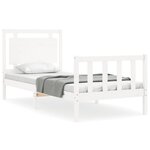 vidaXL Cadre de lit sans matelas blanc bois de pin massif