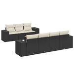 vidaXL Salon de jardin 8 Pièces avec coussins noir résine tressée