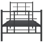 vidaXL Cadre de lit métal avec tête de lit/pied de lit noir 80x200 cm