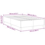 vidaXL Cadre de lit Gris Foncé 120x200 cm en Tissu Corde