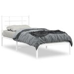 vidaXL Cadre de lit métal sans matelas avec tête de lit blanc 90x190cm