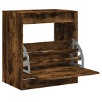 vidaXL Armoire à chaussures chêne fumé 60x42x69 cm bois d'ingénierie