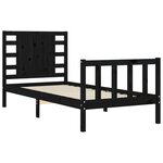 vidaXL Cadre de lit sans matelas noir bois de pin massif