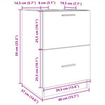 vidaXL Meuble d'évier chêne fumé 40x37x59 cm bois d'ingénierie