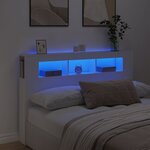 vidaXL Tête de lit à LED blanc 160x18 5x103 5 cm bois d'ingénierie