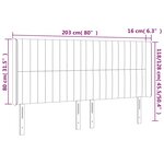 vidaXL Tête de lit à LED Marron foncé 203x16x118/128 cm Tissu