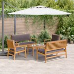 Ensemble de canapé de jardin 5 pièces vidaXL avec coussins en bois d'acacia massif