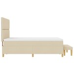 vidaXL Lit à ressort crème avec matelas et banc 160x200 cm tissu