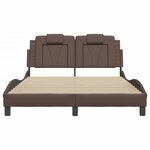 vidaXL Cadre de lit avec LED sans matelas marron 120x200 cm