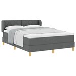 Lit box spring avec matelas - Gris foncé  140x190 cm  Tissu